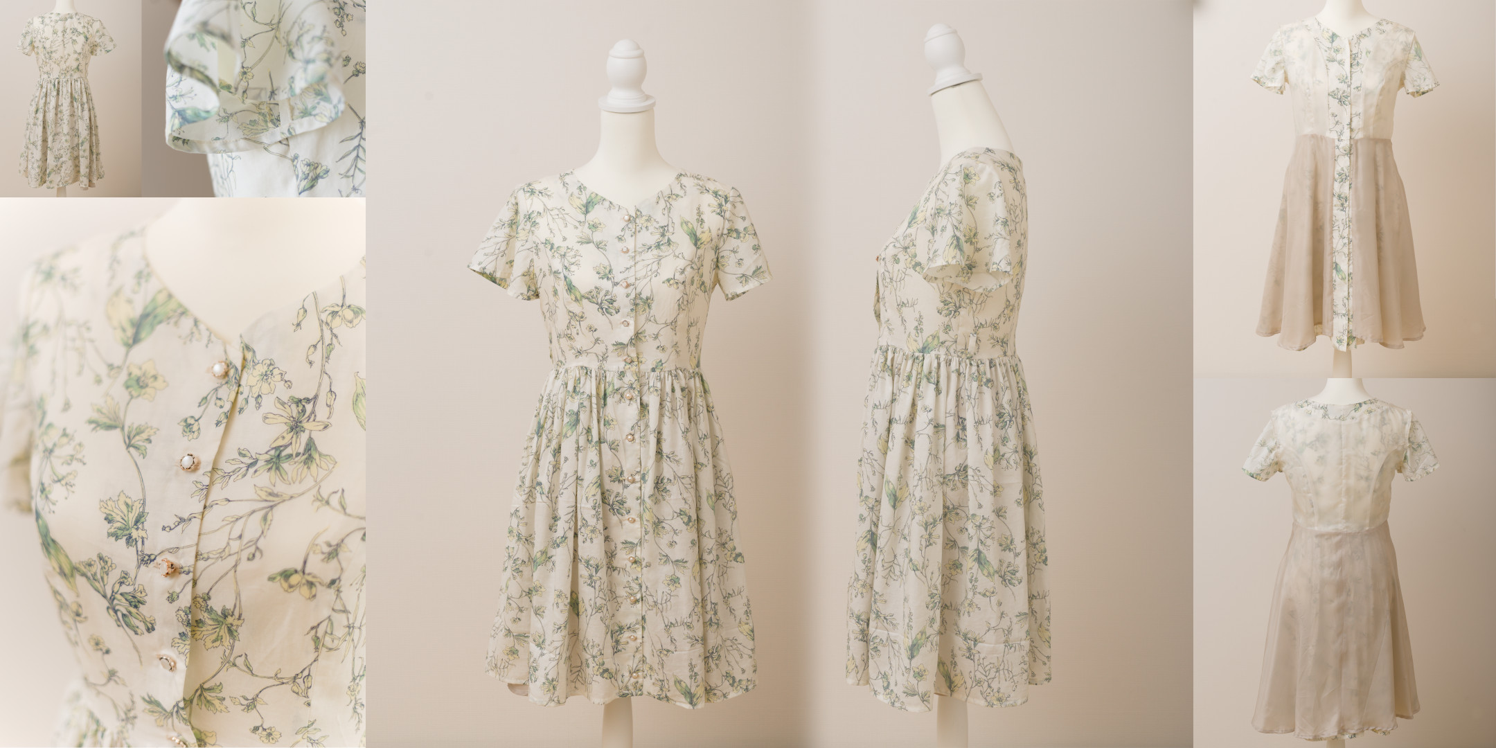 Flare Short Sleeve Button Up Dress 夏用ワンピース・フレア半袖・前ボタン