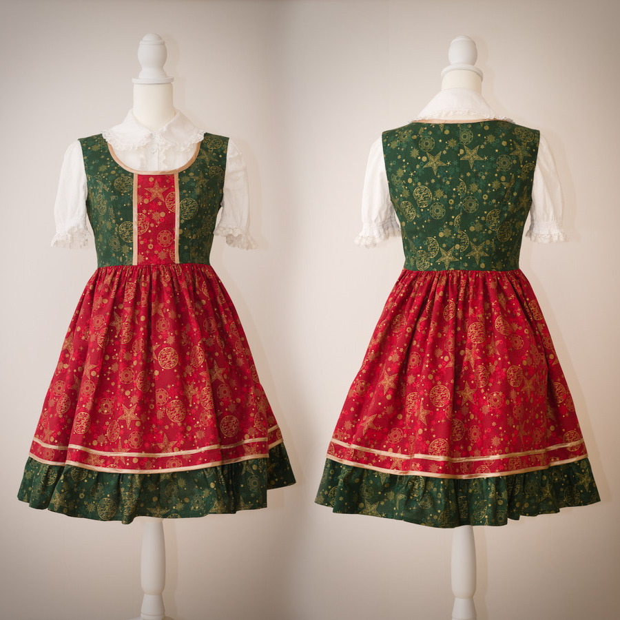 パンネルラインのジャンスカをより広い前立て（Panel Line Jumperskirt dress with extra front panel）